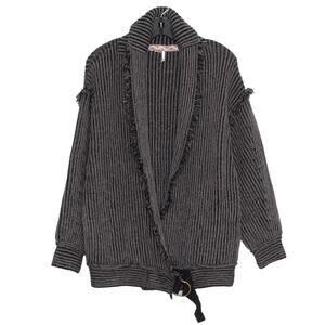 NEW Free People Cardigan Oversize Chunky Grunge Y2K Dark Academia Rare Gray XS